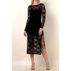 NEW NYLON APPAREL jade midi dress in black